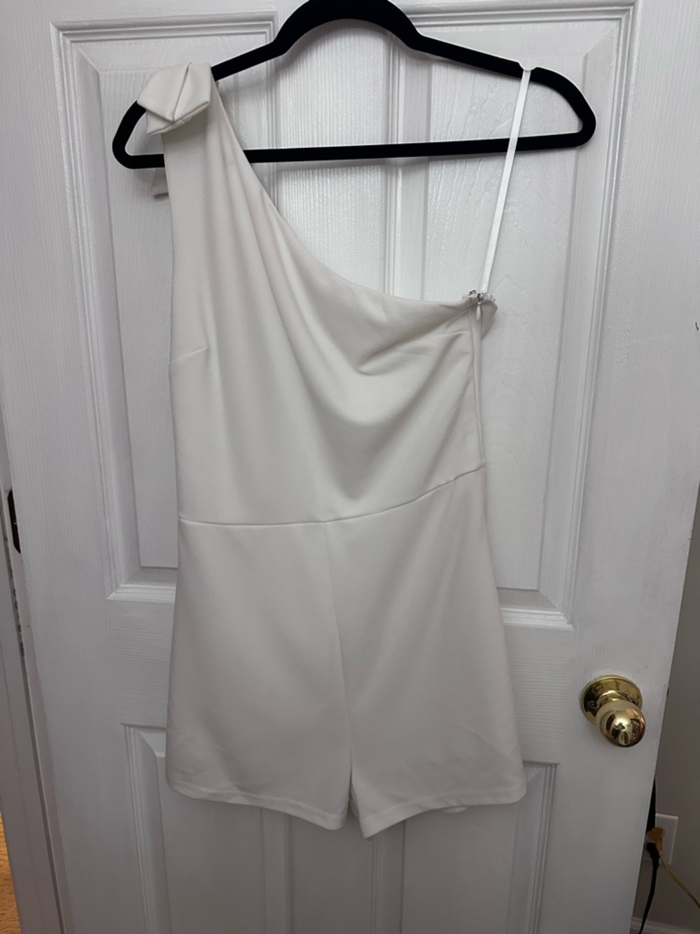 She + Sky One-Shoulder White Romper
